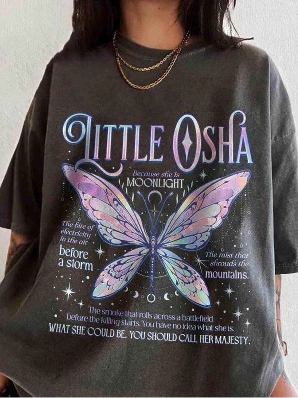 Little Osha Moonlight Butterfly Graphic Tee - Black